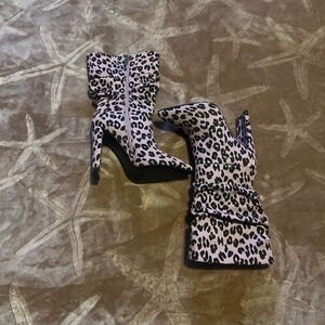 Steve Madden Pink Leopard Heeled Boots